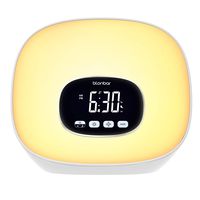 Wake-Up Light Alarm Clock Blonbar Sunrise Alarm Clock with Radio for Bedrooms, 7 Colored Night Light, Snooze, Adjustable Brightness and Touch Control for Kids