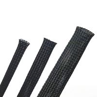 Pipeman's Installation Solution 50 Ft 1/4" 3/8" 3/4" of Each Size Expandable Braided Loom Sleeving Flexible Wire Tubing (Black)