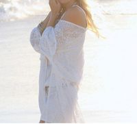 MOM Fashion lace hook flower ladies beach sun protection clothing cardigan bikini blouse swimwear,white,Average code