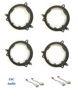 2 Pair Car Stereo Install Aftermarket Speakers 6", 6.5", and 6.75" Inch Plastic Adapter Mount Plates and Speaker Wire Harness for Select Toyota, Lexus, Scion - Compatible Vehicles Listed Below