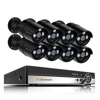 8 Channel POE Security Camera System,Jennov 3MP POE Security Camera System NVR Kit with 8 Outdoor Suveillance Camera 3MP HD Plug&Play Free APP Motion Detection Night Vision for Home Business No HDD