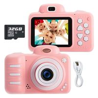 RpXPv Kids Camera, Children Cameras 8.0 MP Video Camera, Recording, Take Photo 2.4" HD 1080P Shockproof Digital Cameras for 3-12 Years Old Boys Girls (Included 32GB SD Card) (Pink)