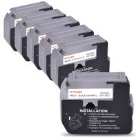 MYTONER MK231 M-K231 M231 MK-231 Label Tape 12mm 8m Black on White, 6-Pack Compatible with Brother M Tape for P-Touch Label Maker PT-90 PT-M95 PTM95M PT-70SR PT-70BM PT-80 PT-65,1/2 Inch x 26.2 Feet