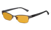 Eyekepper Computer Gaming Glasses with Optical Frame and Anti Radiation Reduces Eyestrain-96.9% Blue Light Blocking Orange Tinted Small Lens-Womens Sleep Better Eyeglasses(Gunmetal/Grey, 0.00)