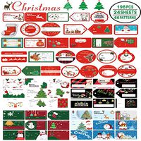 KIPETTO Christmas Gift Tag Stickers Xmas to from Christmas Stickers Name Tags for Holiday Birthday Wedding Presents Wrapping Paper Gift Bags 198 Pack