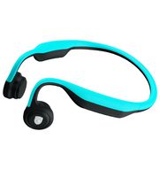 Lian LifeStyle Premium Bone Conduction Headphones Lightweight & Waterproof w/Mic & Bluetooth. Wireless Over Ear Headset for Adults and Kids, Suitable for Sports, Gaming, Travel or Office (Light Blue)