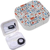 Portable Contact Lens Case Box Travel Kit Mirror + Bottle + Tweezers Container Holder [ Online Shopping Retail Business Icons ]