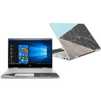 MightySkins Skin Compatible with HP Envy x360 Convertible 15" (2018) - Wood and Marble | Protective, Durable, and Unique Vinyl Decal wrap Cover | Easy to Apply, Remove | Made in The USA