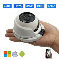 NightKing Outdoor Waterproof IP66 HD 4Megapixel Security IP Mini Dome Camera,Build-in POE,Plug&Play,ONVIF,2Pcs Array LEDs,100Ft Night Vision,Audio in/Out,Free Mobile Phone Access