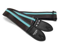 RACER X GUITAR STRAP Made in USA by Couch Guitar Straps (BROWN & AQUA)