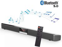 Soundbar, TV Sound Bar with Subwoofer, Wired and Wireless Bluetooth 5.0 Speaker for TV, Surround Sound System Sound Bar for TV and Home Theater, AUX/Optical/USB/HDMI, Wall Mountable, Remote Control
