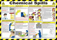 Safety First Aid A608T Chemicals Spills Poster, 59 X 42 Cm