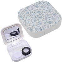 Portable Contact Lens Case Box Travel Kit Mirror + Bottle + Tweezers Container Holder [ Snow ]