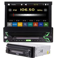 7" inch Car Radio Car Stereo with GPS and Bluetooth Single Din Touch Screen Universal Car Video Player Head Unit Stereo Receiver USB SD Mp3 FM AM TF AUX-in SWC Remote + 8GB Map Card