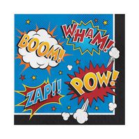 Hoffmaster Group 324837 2 Ply Superhero Slogans Luncheon Napkin44; Pack of 12-16 Per Pack