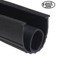 Garage Door Seals Bottom Rubber Weather Stripping Kit Seal Strip Replacement,Universal Weatherproof Threshold Buffering Sealing Rubber 5/16" T Ends, 3 3/4" Width (20 Ft, Black)