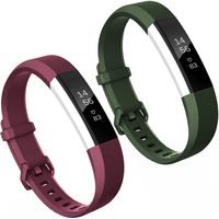 EApfct Compatible Fitbit Alta HR Bands and Fitbit Alta Bands 2 Pack Rose Red Army Green Small