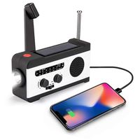 Baiwka Emergency Solar Hand Crank Radio, AM/FM/NOAA Radio, Solar Weather Radio, Emergency Weather Alert Radio for Household and Outdoor Emergency with 2000mAh Power Bank, LED Flashlight, SOS Alarm