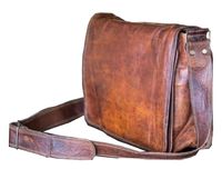 13 Inch Leather Full Flap Messenger Handmade Bag Laptop Bag Satchel Bag Padded Messenger Bag School Brown (13X10)