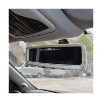 Siyibb Bling Rhinestones Car Rearview Mirror for Girls Auto Accessories - Jelly White