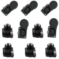 ZXHAO Black Cover XLR Female Chassis Panel Mount Socket 10pcs