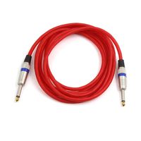 uxcell 10ft Red 6.5mm TRS Male to Male Microphone Stereo Audio Extension Cord Wire