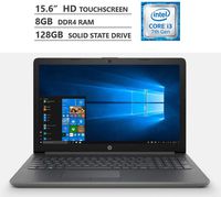 HP Premium 15.6" WLED-Backlit HD Touchscreen Laptop, Intel Core i3-71000U 2.40 GHz Processor, 8GB Memory, 128GB Solid State Drive, HDMI, 802.11b/g/n, Bluetooth 4.2, Windows 10 Home, Gray