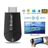 [Upgraded] MiraScreen 2.4G/5G WiFi Display Dongle Wireless HDMI Receiver Adapter TV Stick Dual Core Dual Decoder Dual Band Support 4K/1080P Miracast Airplay DLNA No Modes Switching