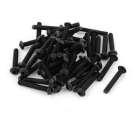 uxcell 50Pcs Black M4 X 25mm Alloy Steel Hex Socket Button Head Machine Screws Bolts
