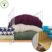 Evelots Closet Wood shelf Divider-New Extra Brackets for Stability-Steel-Set/4
