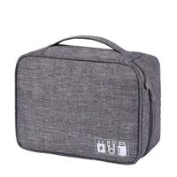Electronics Travel Organizer Cable Cord Bag Universal Accessories Storage Bagfor Cables, Charger, Power Bank, USB, SD Card, Grey