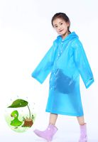 Kids Raincoat Rain Poncho, Children Portable Reusable Emergency Rain for 6-12 Years Old for Camping Hiking Traveling Backpacking (Blue)