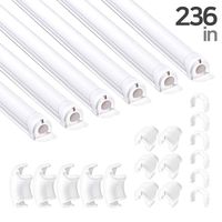 236 Inch Soft PVC Cord Raceway Kit, Declu - Cable Deco Plus, Flexible Channel for Easy Cutting and Install, On-Wall Organizer to Cover and Hide Tv Wire (Medium, White Tube (White Connector))
