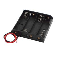 uxcell 6V Output 4 x 1.5 AA Battery Holder Connector Enclosed Open Boxs Wire Leads