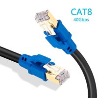 Cat8 Ethernet Cable 50Ft,Tan QY Higher Speed Than Gigabit Cat 7 Cable, 26AWG 40Gbps 2000Mhz SSTP LAN Cables with Gold Plated RJ45 Connector for Router, Modem, Gaming, Xbox (50Ft/15M, Blue)