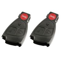 Key Fob Keyless Entry Remote Shell Case & Pad fits Mercedes C Class, CLK, CLS, E Class, G Class, Slk Class, AMG, Set of 2