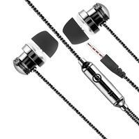 Kaimu Cloth Wire Metal in-Ear Headphones Stereo Music Earbuds with Mic