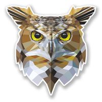 2 x 10cm- 100mm Abstract Owl Vinyl SELF ADHESIVE STICKER Decal Laptop Travel Luggage Car iPad Sign Fun #6674