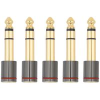 6.35mm(1/4-Inch) Male Stereo Plug to 3.5mm(1/8-Inch) Female Stereo Jack Connector (5-Pack)