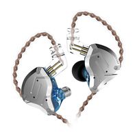 Five Driver Headphones,KZ ZS10 PRO High Fidelity Noise-Isolating Earbuds/Earphones with Detachable Cable 2Pin 0.75mm (Without MIC, Blue)