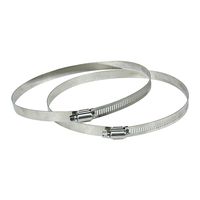 iPower 14 Inch Stainless Steel Duct Hose Clamps, Pack of 2