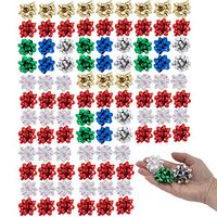 Berwick Offray (96 Pack 1.5 Inch Ribbon Confetti Gift Bows for Christmas Wrapping Paper Wrap Toppers