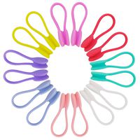 Magnetic Twist Ties, 16pcs Multicolor Strong Magnet Winder Wrap Magnetic Cable Clips for Headphones/Earphones/USB Cable/Keychain etc, by Newtiy