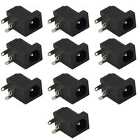 BokWin 5.5mm x 2.1mm 3 Pin PCB Mount DC005 Audio Video DC Power Connector Socket 10Pcs