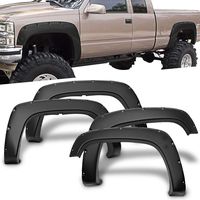 Free-Motor802 Fender Flares Fits 1988-1998 Chevy C1500 K1500 | Pocket Rivet Style 4PC PP Wheel Cover Protector