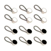 Mahaohao 12-Pack Elastic Metal Collar Extenders Neck Extender Wonder Button for Men Dress Shirts Black White 3/8''