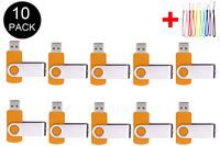 10PCS 2.0/3.0 USB Flash Drive Pen Drive Memory Stick Thumb Stick Pen Black (2.0/1GB, Orange)