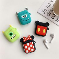 UR Sunshine AirPods Case, Super Cute Creative Cartoon Shape Matte Surface Soft Silicone Case Cover Protective Skin for Apple AirPods-Mickey