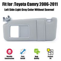 Light Gray Sun Visor for 2006 2007 2008 2009 2010 2011 Toyota Camry Without Sunroof and Lights Left Driver Side Replaces 74320-06780-B0 7432006780B0