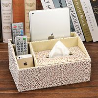 T-ZJHC Multi-Function Tissue Box Desktop Living Room Coffee Table Storage Box Remote Control, Gold Carved
